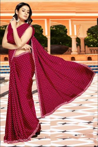 Pure Chiffon Bandhanı Printed Saree ZUXO