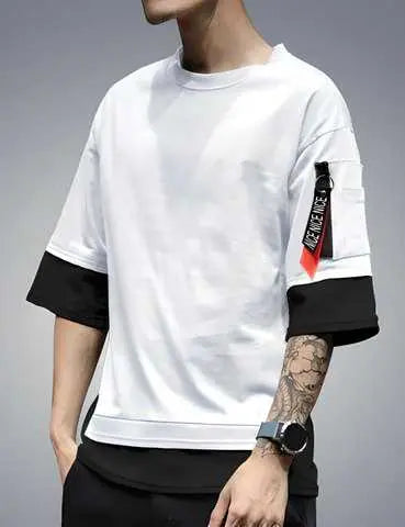 Cotton Blend Solid Half Sleeves T-Shirts ZUXO